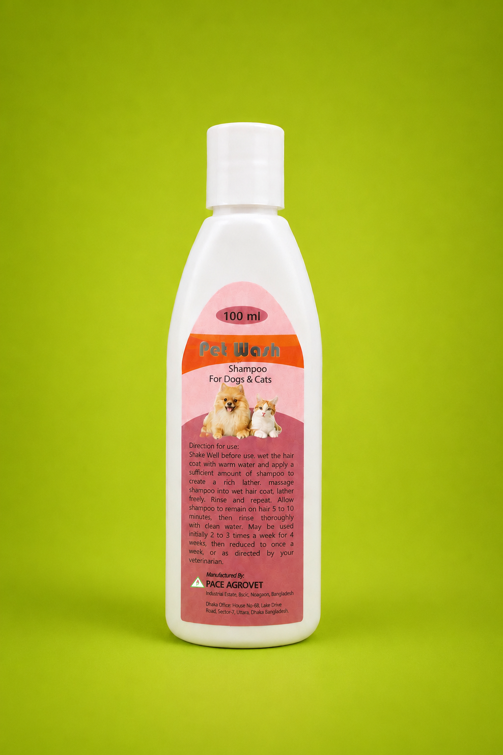 ## Image Alt Text PET WASH Premium Grooming and Cleansing Shampoo for Dogs and Cats by Pace Agrovet