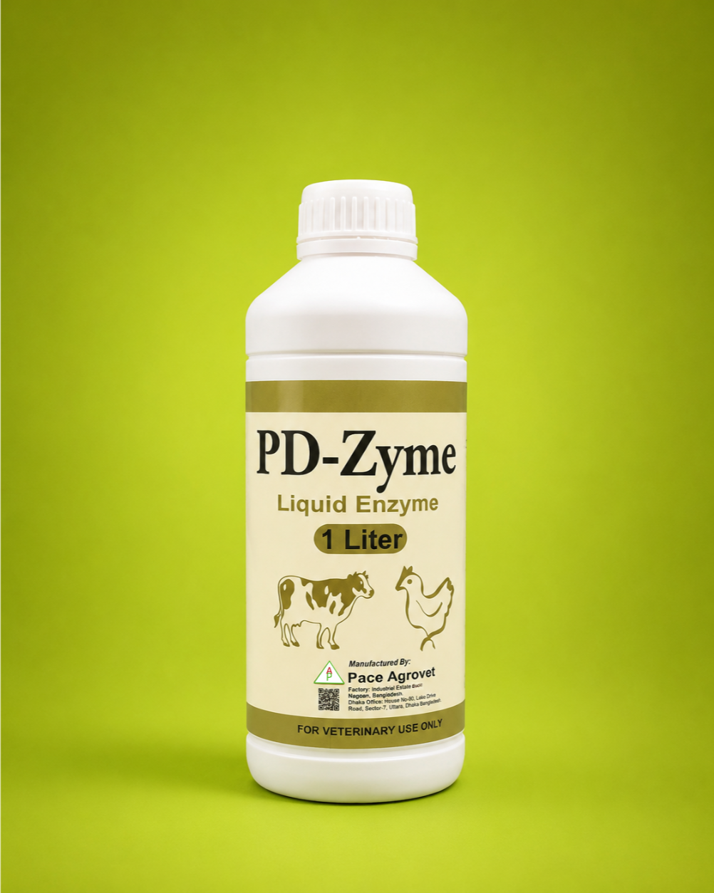 PD Zyme Veterinary Liquid Digestive Enzyme Supplement for Cattle, Buffalo, Horses, and Poultry by Pace Agrovet
