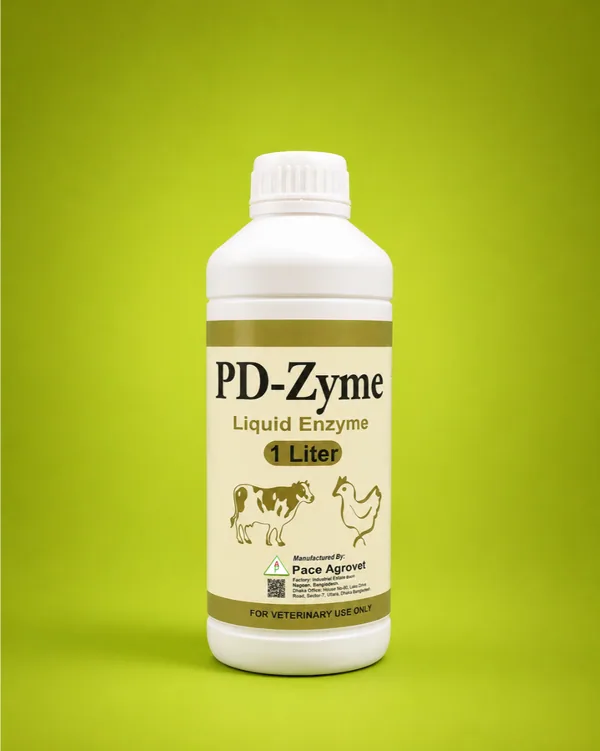 PD Zyme Veterinary Liquid Digestive Enzyme Supplement for Cattle, Buffalo, Horses, and Poultry by Pace Agrovet