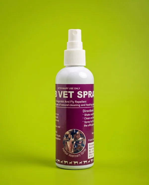 Harb Vet Spray Herbal Veterinary Wound Care Spray for Wounds, Maggot Wounds, Ringworm, Mange, and Udder Care by Pace Agrovet